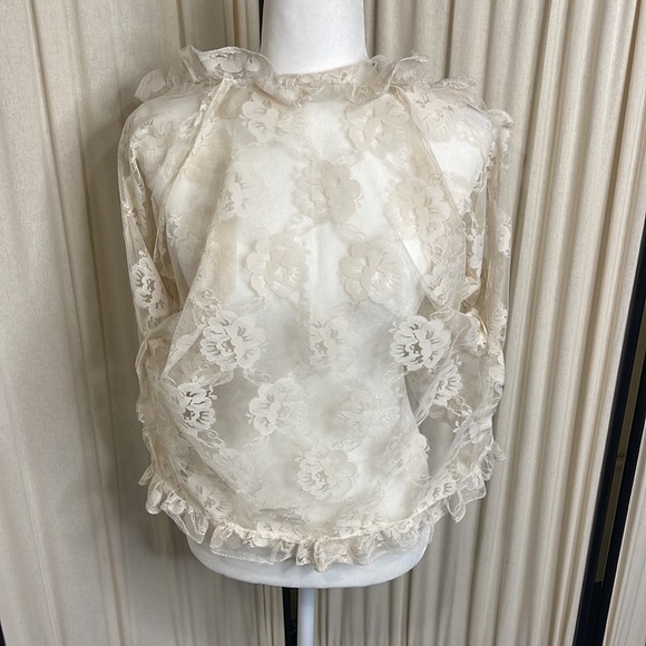 EUC- VINTAGE HAND MADE DELICATE LACE BLAZER SIZE SIZE LARGE - Picture 8 of 8